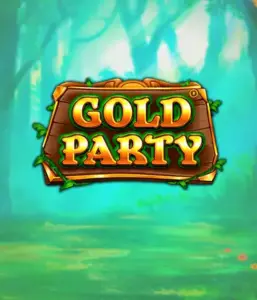 Изображение слота Gold Party от Pragmatic Play, показывающий яркий и веселый мир ирландской тематики с денежными символами, лепреконами и радужными мотивами. В центре кадра виден игровой экран с 5 барабанами и 3 рядами, окруженный зелеными полями и золотыми горшками, создающими атмосферу праздника и волшебства.